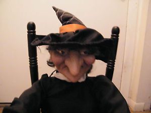 Gemmy Halloween Rocking Chair Laughing Animated Witch Talking Sound Activated