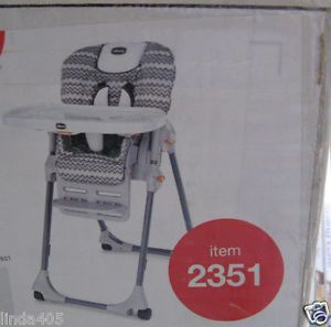 Chicco Polly Perseo Vinyl Pattern Space Saving Fold High Chair Infants Toddlers