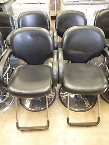 Two Beauty Salon Hydraulic Chairs with Round Backs