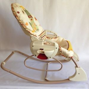 Fisher Price Mattel Baby Child Turtle Print Rocker Seat Chair Model P5548 P5450