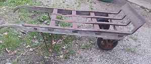 Antique Warehouse Hand Cart Dolly Truck 2 Wheeler Industial Coffee Table Wood