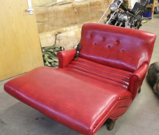 1950's Chair Sofa Couch Retro Mid Century Art Deco Vibrating Red Eames Era