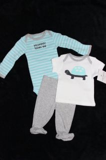 Carter's 3 PC Baby Boys Mommy Outfit Bodysuit Pants Clothes NB 9 Months