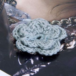 20pcs Grey Handmade Crochet Flower Appliques Sewing Craft Kint Hat Sweater Decor
