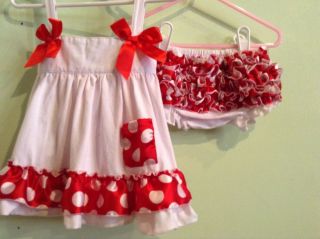 Toddler Swing Dress Set Red and White Size 2T
