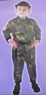 Kids Toddler Mililtary Army Camouflage Halloween Costume Size 3T 4T New