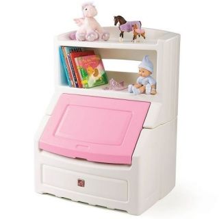 Children Childs Girls Pink Bookcase Storage Shelves Toybox Toy Chest Organizer