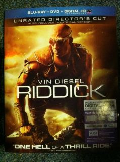 Riddick Blu Ray DVD Digital 2 Disc Set Brand New Factory SEALED