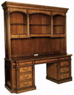 Ambella Home Furniture Weston Hand Tooled Leather Top Home Office Executive Desk