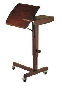 Adjustable Laptop Wood Desk Table on Wheels Cart Home Office Dorm Furniture New