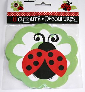 Ladybug Red 1st Birthday Baby Shower 8 5" Cutouts Birthday Party Supplies