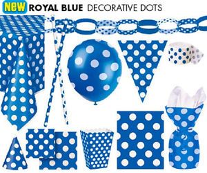 Blue Polka Dots Party Supplies Decoration Birthday Baby Graduation Any Occasion