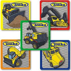 10 Tonka Construction Truck Stickers Kids Boys Party Goody Loot Bag Favor Supply