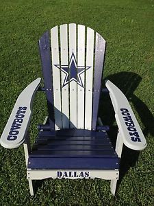 Hand Painted Dallas Cowboys Folding Adirondack Chair NFL Football Tailgating
