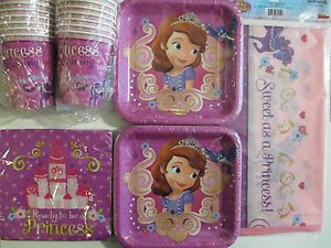 Sofia The First Princess in Training Disney Birthday Party Supply Kit for 16