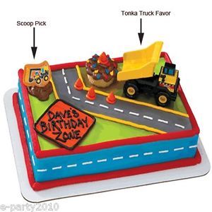 2pc Tonka Dump Truck Cake Topper Kit Birthday Party Supplies Favor Decorations