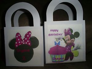 Minnie Mouse Birthday Party 12 Favor Boxes Goody Bags Free Personalization