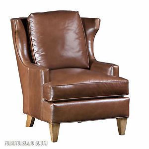 Bradington Young Furniture 8WAY Hand Tied Chocolate Brown Leather Club Chair