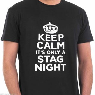 Stag Night Party White Keep Calm Iron on T Shirt Transfer