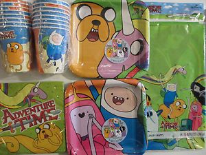 Adventure Time with Finn Jake Birthday Party Supply Kit Pack for 16