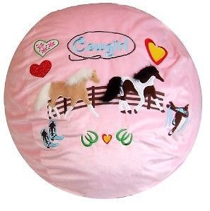Cowgirl Horse Bean Bag Beanbag Chair Pink Girls Western New