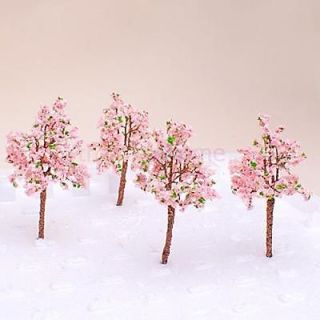 10 Scale OO HO Model Pink Flower Trees Train RR Set War Scenery Landscape Layout
