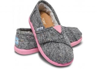 New in Box Toms Shoes Tiny Tot Infant Girls Silver Karsen Size 5