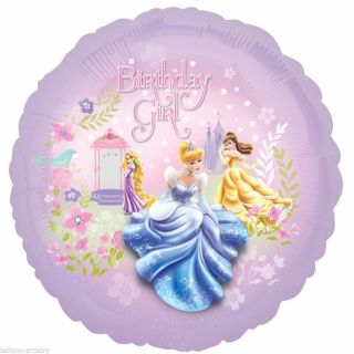 18" Disney Princess Happy Birthday Girl Lilac Round Foil Balloon