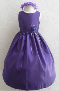 New Purple Baby Flower Girl Wedding Party Formal Dress