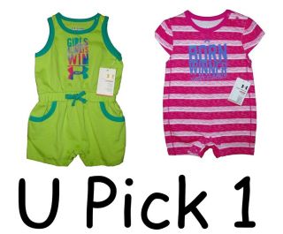 Baby Girls Under Armour 1 Piece Romper Outfit Infants Summer One PC Bodysuit