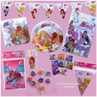 Winx Club Harmonix Fairies Doll 62 Piece Birthday Party Set Supplies w Stickers