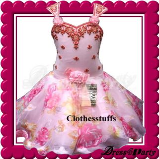 N526 Pink Wedding Evening Flower Girl Pageant Holiday Boutique Dress 2 3Y