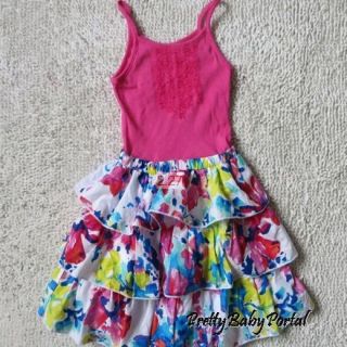New girls baby toddler kid's Clothes Floral Ruffle Tank Dress