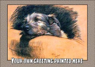 Personalised Vintage Cecil Aldin Dog Image Mickey Irish Wolfhound Birthday Card