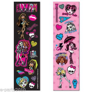 8 Sheets Monster High Stickers Girl Power Birthday Party Supplies Favors