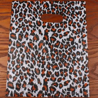 20pcs 10066 Cute Plastic Leopard Print Gift Carrier Bags Boutique Bags on Sale