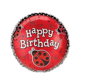 Balloon Happy Birthday Ladybug Garden Decor Black Red Dots Party Supplies