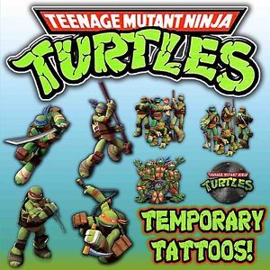 TMNT Turtles Temporary Tattoos Favors Decorations Birthday Party Labels Supplies