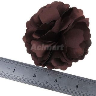 2 Women Girl Rose Flower Hat Hair Clip Brooch Pin Party Dress Corsage Coffee