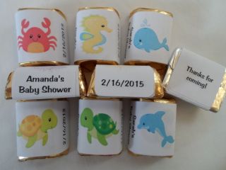 30 Personalized Under The Sea Theme Baby Shower Birthday Party Candy Labels