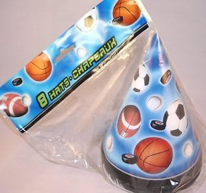 Boy Sports Ball 8 Party Hats Birthday Baby Shower Party Supply Party Favors