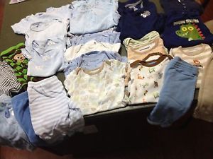 Huge Lot Baby Boy Clothes Pants Short and Long Sleeve Onesies 0 3 3 3 6 Months