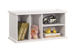 Kings Brand White Finish Wood Storage Cubby Stackable Unit Bookcase New