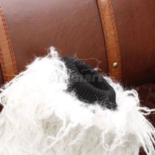 2X Womens Fluffy Faux Mongolian Fur Leg Warmers Boot Covers Party Dress White