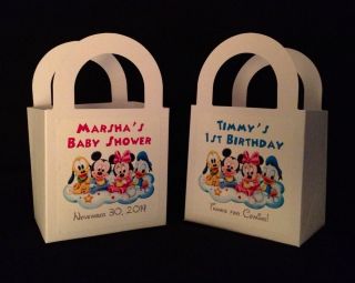 Custom Mickey Minnie Mouse Treat Favor Bags Baby Shower Birthday Personalized