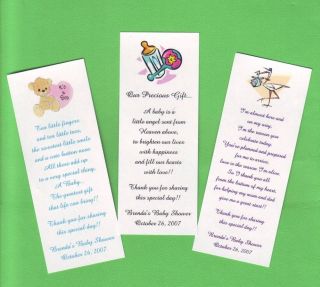 Baby Shower Favors 48 Personalized Custom Bookmarks Party Keepsake Favor