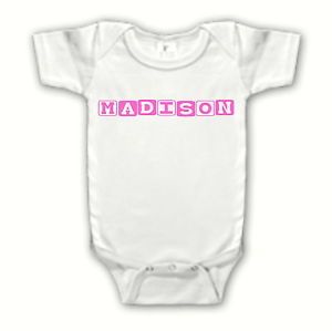 Cute Personalized Name Baby Blocks Girl One Piece Creeper Infant Baby Clothing
