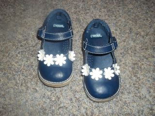Gymboree Toddler Girls Sandals Shoes Size 7 Navy Blue with Daisies