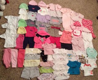 62 Pieces Baby Girl Clothes Sizes Newborn to 0 3 Months