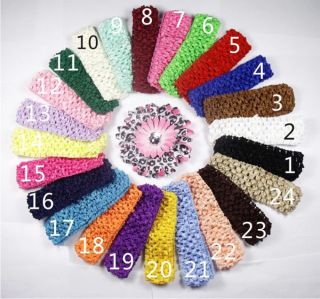 Wholesale 1 5" Hair Bows Girl Baby Crochet Headbands for Hair Flower Bow Clip